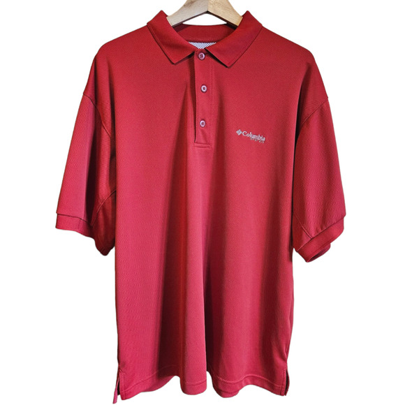 Columbia PFG Omni-Shield Sun Protection Polo Shirt Burnt Orange Men's Large - Picture 2 of 7